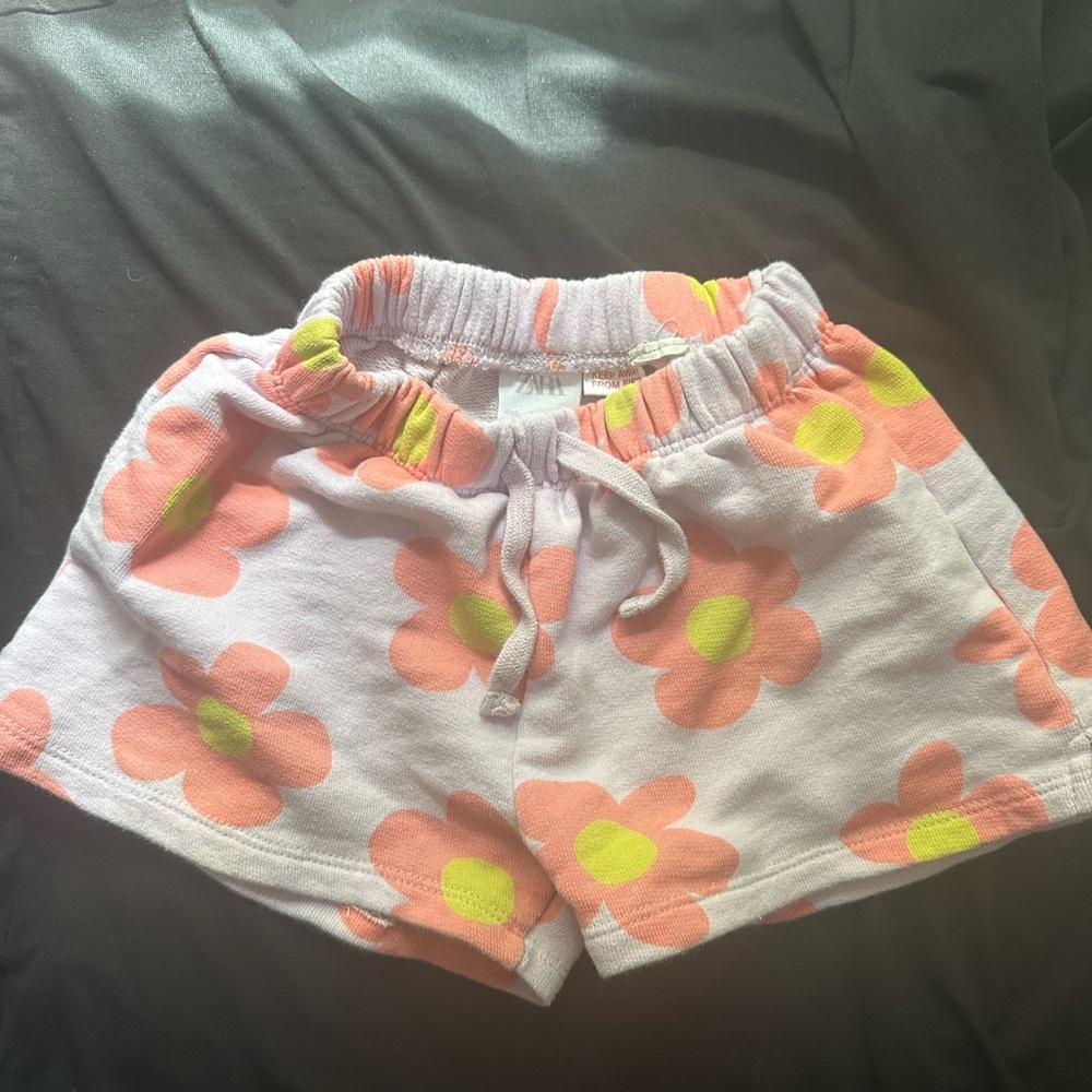 Zara Floral Print Shorts with Drawstring